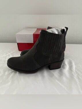 Propét Women’s Ankle Bootie in Dark Gray - Classic Chelsea Style
